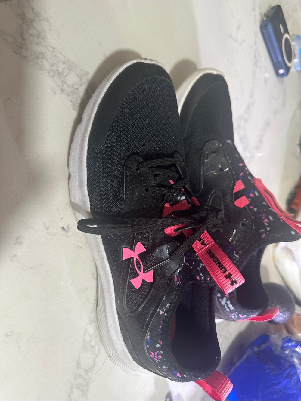 Under Armour Black Sneakers with Pink Accents